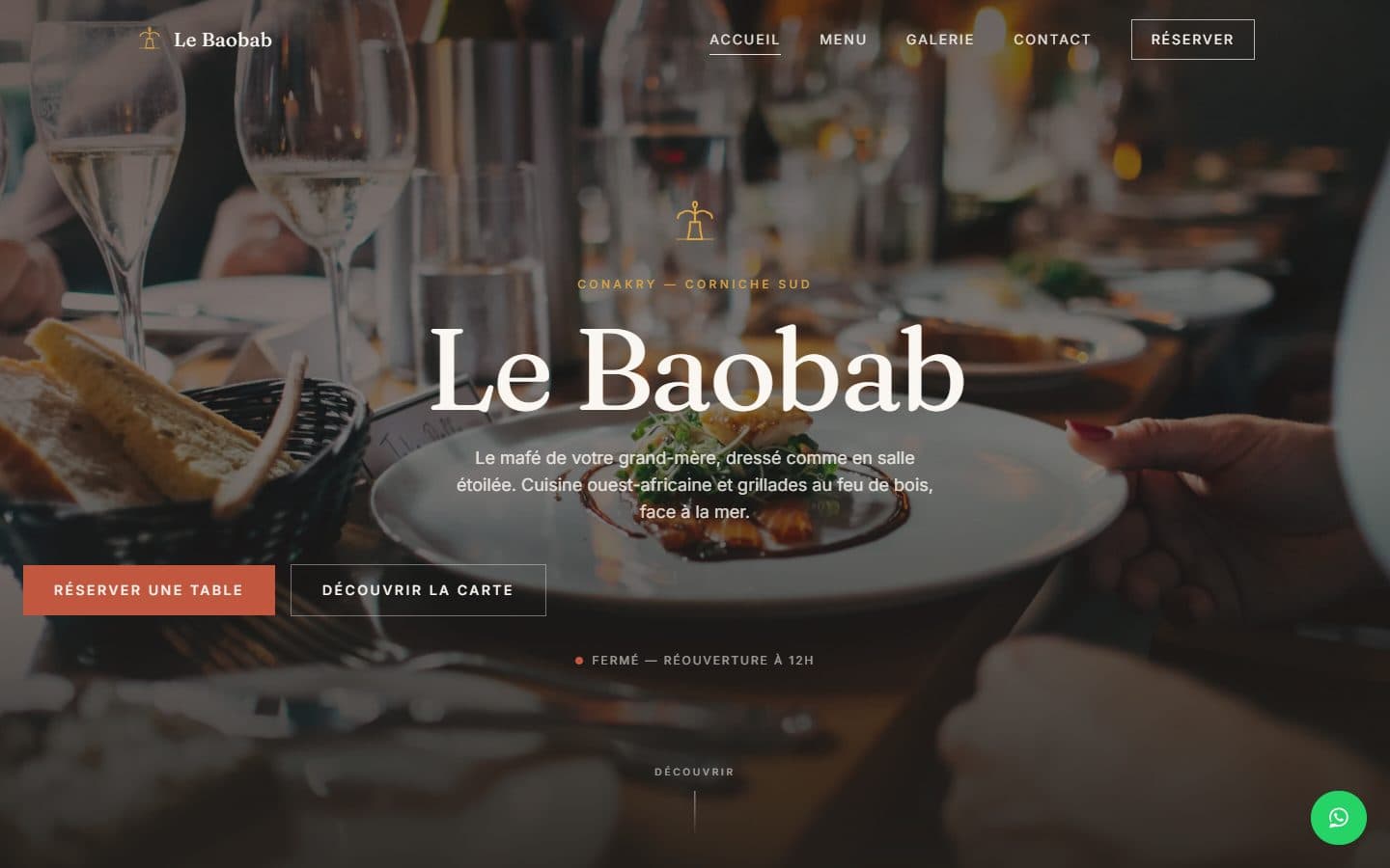 Capture d'écran du site Le Baobab