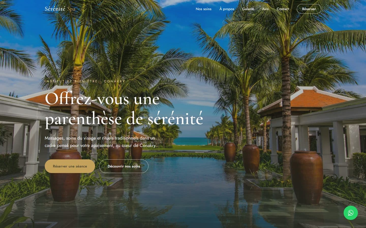 Capture d'écran du site Sérénité Spa
